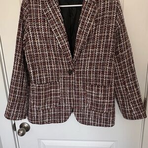 Ami Women's Tweed Blazer - Brown and White